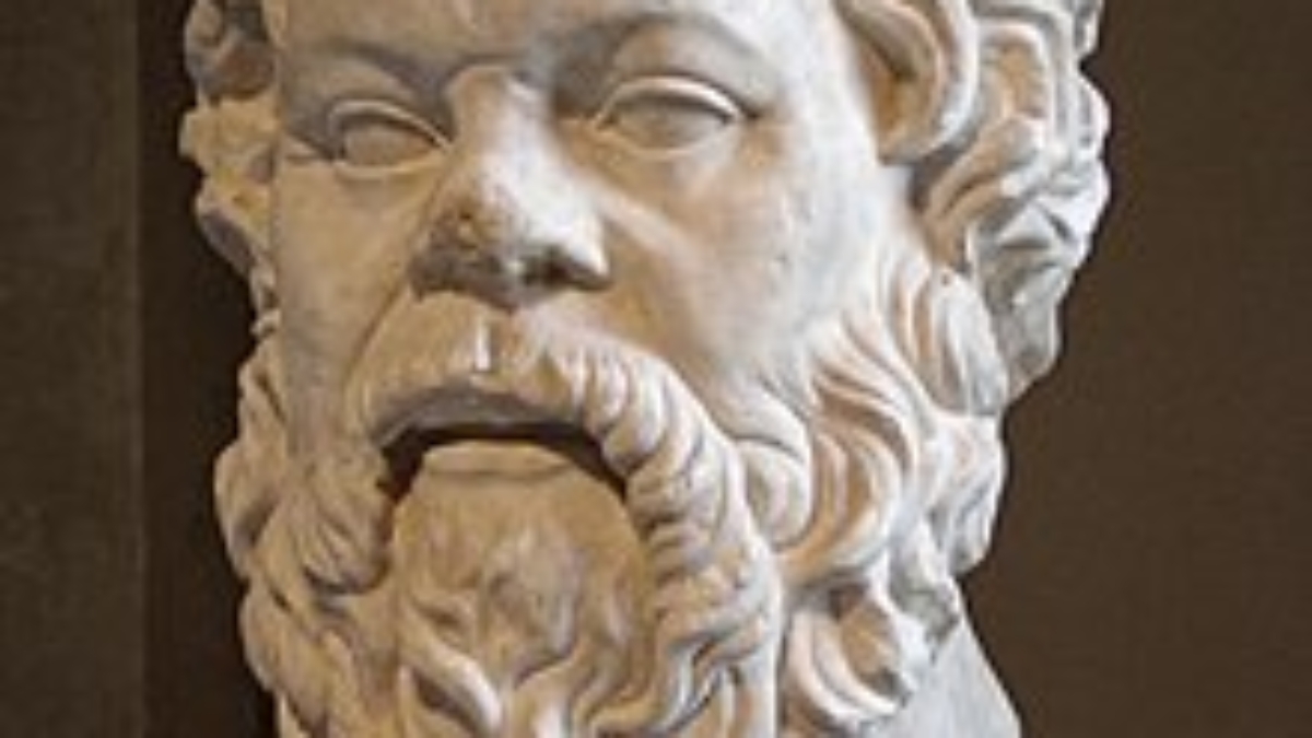 Portrait of Socrates. Marble, Roman artwork (1st century), perhaps a copy of a lost bronze statue made by Lysippos